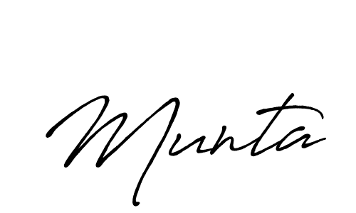 Create a beautiful signature design for name Munta. With this signature (Antro_Vectra_Bolder) fonts, you can make a handwritten signature for free. Munta signature style 7 images and pictures png
