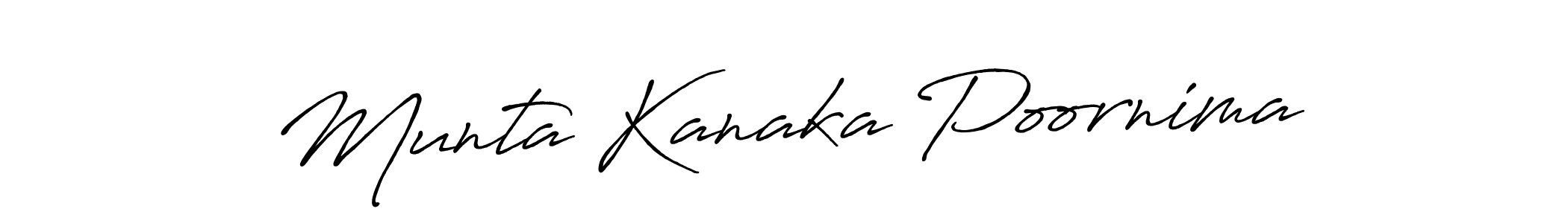 Similarly Antro_Vectra_Bolder is the best handwritten signature design. Signature creator online .You can use it as an online autograph creator for name Munta Kanaka Poornima. Munta Kanaka Poornima signature style 7 images and pictures png