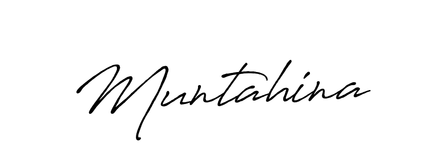 Design your own signature with our free online signature maker. With this signature software, you can create a handwritten (Antro_Vectra_Bolder) signature for name Muntahina. Muntahina signature style 7 images and pictures png