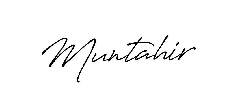 Make a beautiful signature design for name Muntahir. With this signature (Antro_Vectra_Bolder) style, you can create a handwritten signature for free. Muntahir signature style 7 images and pictures png