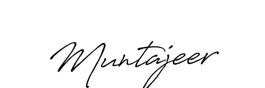 How to make Muntajeer name signature. Use Antro_Vectra_Bolder style for creating short signs online. This is the latest handwritten sign. Muntajeer signature style 7 images and pictures png