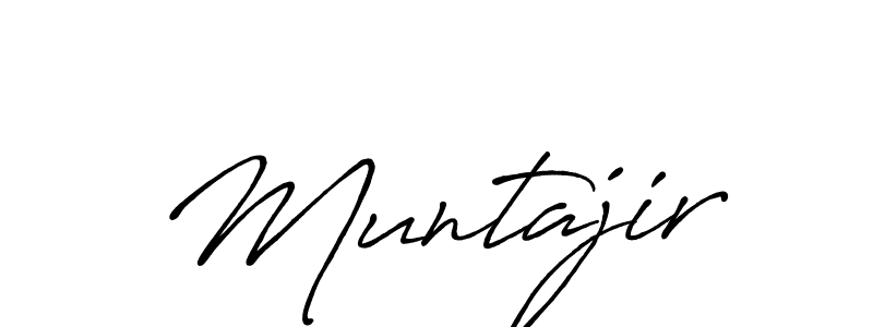 Create a beautiful signature design for name Muntajir. With this signature (Antro_Vectra_Bolder) fonts, you can make a handwritten signature for free. Muntajir signature style 7 images and pictures png