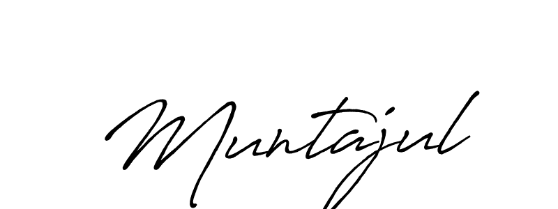 if you are searching for the best signature style for your name Muntajul. so please give up your signature search. here we have designed multiple signature styles  using Antro_Vectra_Bolder. Muntajul signature style 7 images and pictures png