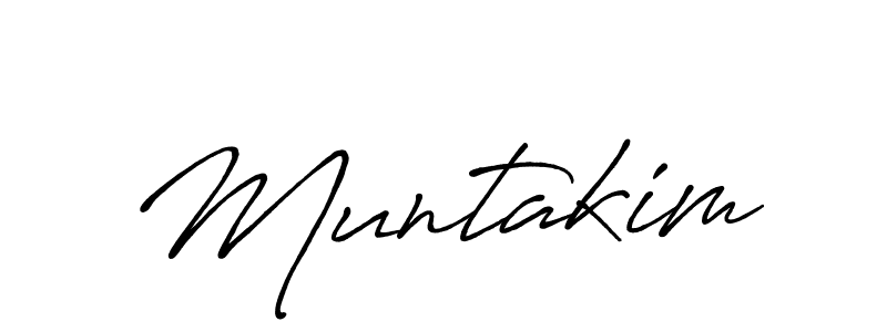 Design your own signature with our free online signature maker. With this signature software, you can create a handwritten (Antro_Vectra_Bolder) signature for name Muntakim. Muntakim signature style 7 images and pictures png