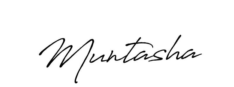 How to make Muntasha name signature. Use Antro_Vectra_Bolder style for creating short signs online. This is the latest handwritten sign. Muntasha signature style 7 images and pictures png