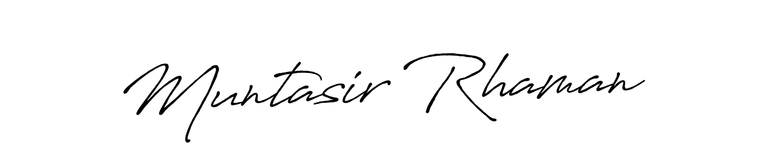 Design your own signature with our free online signature maker. With this signature software, you can create a handwritten (Antro_Vectra_Bolder) signature for name Muntasir Rhaman. Muntasir Rhaman signature style 7 images and pictures png