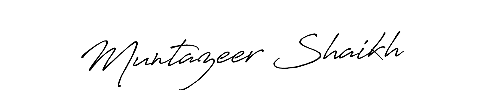 Muntazeer Shaikh stylish signature style. Best Handwritten Sign (Antro_Vectra_Bolder) for my name. Handwritten Signature Collection Ideas for my name Muntazeer Shaikh. Muntazeer Shaikh signature style 7 images and pictures png