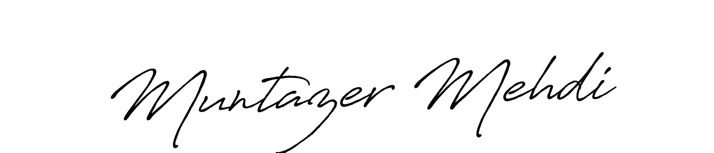 Make a beautiful signature design for name Muntazer Mehdi. With this signature (Antro_Vectra_Bolder) style, you can create a handwritten signature for free. Muntazer Mehdi signature style 7 images and pictures png