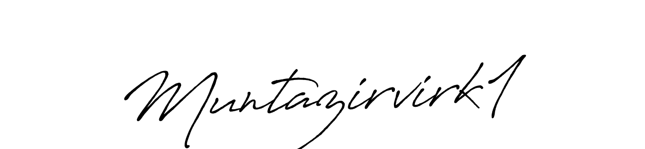 Muntazirvirk1 stylish signature style. Best Handwritten Sign (Antro_Vectra_Bolder) for my name. Handwritten Signature Collection Ideas for my name Muntazirvirk1. Muntazirvirk1 signature style 7 images and pictures png