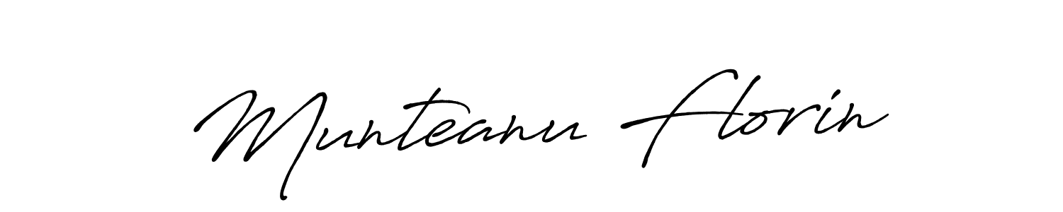 Make a beautiful signature design for name Munteanu Florin. With this signature (Antro_Vectra_Bolder) style, you can create a handwritten signature for free. Munteanu Florin signature style 7 images and pictures png