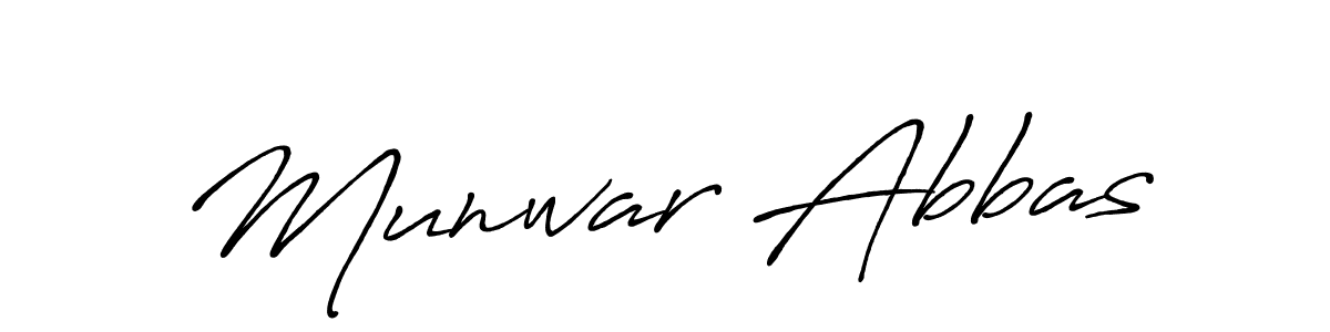 Design your own signature with our free online signature maker. With this signature software, you can create a handwritten (Antro_Vectra_Bolder) signature for name Munwar Abbas. Munwar Abbas signature style 7 images and pictures png