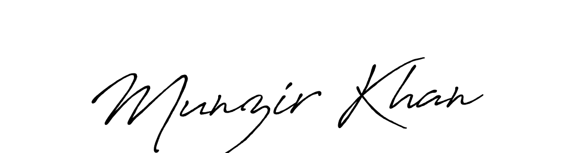 How to make Munzir Khan name signature. Use Antro_Vectra_Bolder style for creating short signs online. This is the latest handwritten sign. Munzir Khan signature style 7 images and pictures png