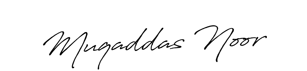 Design your own signature with our free online signature maker. With this signature software, you can create a handwritten (Antro_Vectra_Bolder) signature for name Muqaddas Noor. Muqaddas Noor signature style 7 images and pictures png