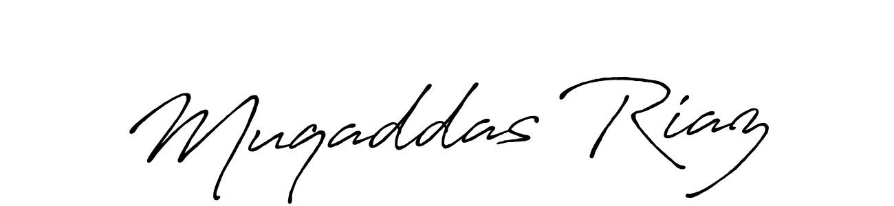 Muqaddas Riaz stylish signature style. Best Handwritten Sign (Antro_Vectra_Bolder) for my name. Handwritten Signature Collection Ideas for my name Muqaddas Riaz. Muqaddas Riaz signature style 7 images and pictures png