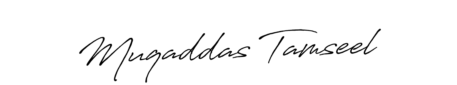 Also we have Muqaddas Tamseel name is the best signature style. Create professional handwritten signature collection using Antro_Vectra_Bolder autograph style. Muqaddas Tamseel signature style 7 images and pictures png