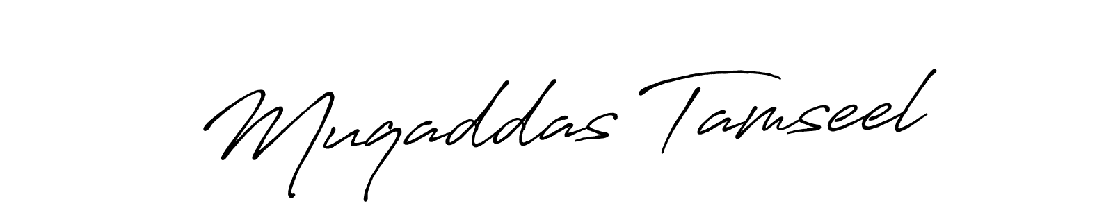 Also You can easily find your signature by using the search form. We will create Muqaddas Tamseel name handwritten signature images for you free of cost using Antro_Vectra_Bolder sign style. Muqaddas Tamseel signature style 7 images and pictures png