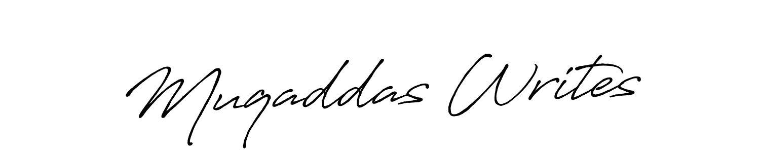 How to make Muqaddas Writes name signature. Use Antro_Vectra_Bolder style for creating short signs online. This is the latest handwritten sign. Muqaddas Writes signature style 7 images and pictures png