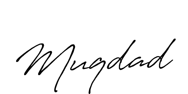 Make a beautiful signature design for name Muqdad. With this signature (Antro_Vectra_Bolder) style, you can create a handwritten signature for free. Muqdad signature style 7 images and pictures png