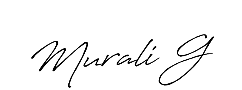 How to make Murali G signature? Antro_Vectra_Bolder is a professional autograph style. Create handwritten signature for Murali G name. Murali G signature style 7 images and pictures png