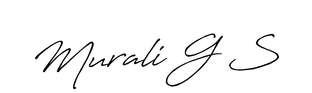 This is the best signature style for the Murali G S name. Also you like these signature font (Antro_Vectra_Bolder). Mix name signature. Murali G S signature style 7 images and pictures png
