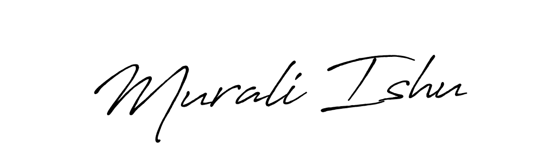 The best way (Antro_Vectra_Bolder) to make a short signature is to pick only two or three words in your name. The name Murali Ishu include a total of six letters. For converting this name. Murali Ishu signature style 7 images and pictures png