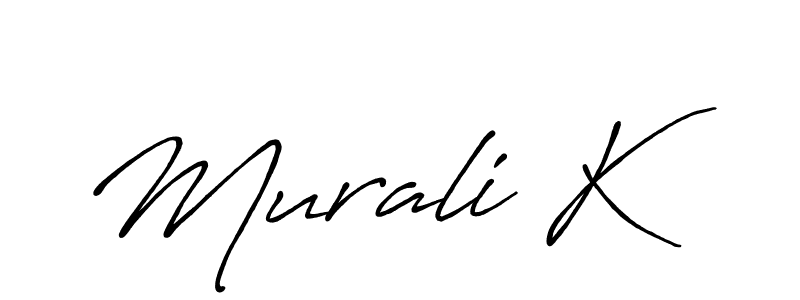 Also You can easily find your signature by using the search form. We will create Murali K name handwritten signature images for you free of cost using Antro_Vectra_Bolder sign style. Murali K signature style 7 images and pictures png