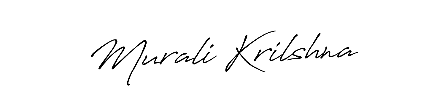 How to make Murali Krilshna name signature. Use Antro_Vectra_Bolder style for creating short signs online. This is the latest handwritten sign. Murali Krilshna signature style 7 images and pictures png