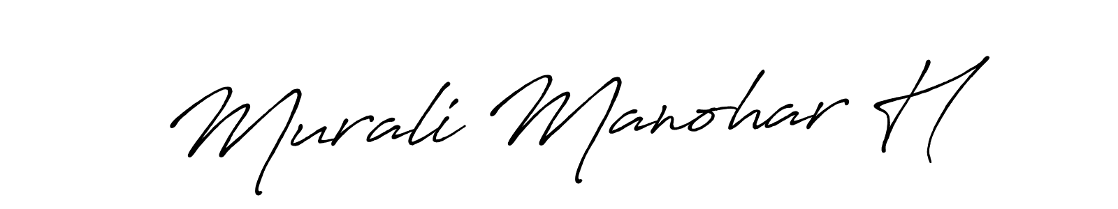 It looks lik you need a new signature style for name Murali Manohar H. Design unique handwritten (Antro_Vectra_Bolder) signature with our free signature maker in just a few clicks. Murali Manohar H signature style 7 images and pictures png
