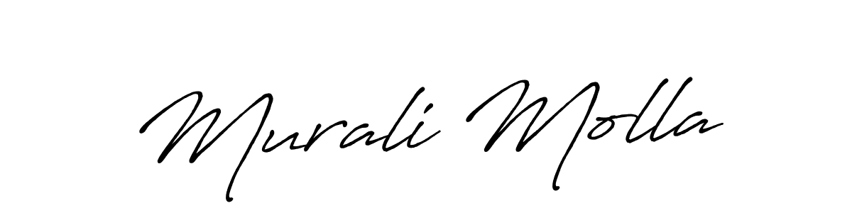 Use a signature maker to create a handwritten signature online. With this signature software, you can design (Antro_Vectra_Bolder) your own signature for name Murali Molla. Murali Molla signature style 7 images and pictures png