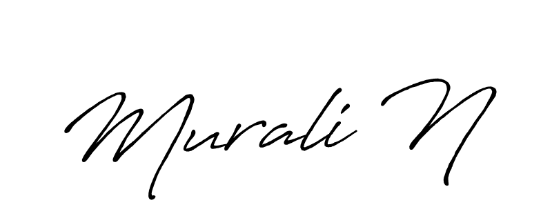 How to make Murali N name signature. Use Antro_Vectra_Bolder style for creating short signs online. This is the latest handwritten sign. Murali N signature style 7 images and pictures png