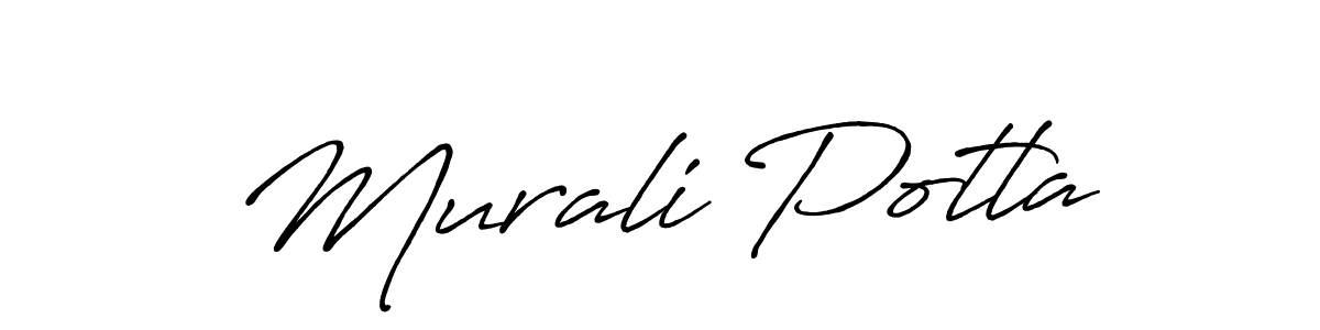The best way (Antro_Vectra_Bolder) to make a short signature is to pick only two or three words in your name. The name Murali Potla include a total of six letters. For converting this name. Murali Potla signature style 7 images and pictures png