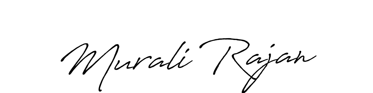 How to make Murali Rajan name signature. Use Antro_Vectra_Bolder style for creating short signs online. This is the latest handwritten sign. Murali Rajan signature style 7 images and pictures png