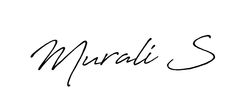 How to make Murali S name signature. Use Antro_Vectra_Bolder style for creating short signs online. This is the latest handwritten sign. Murali S signature style 7 images and pictures png