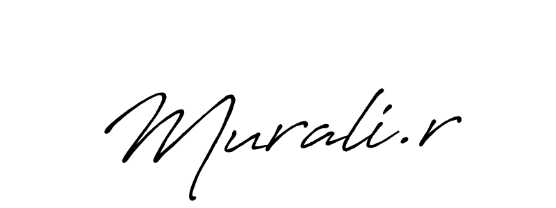 Make a beautiful signature design for name Murali.r. With this signature (Antro_Vectra_Bolder) style, you can create a handwritten signature for free. Murali.r signature style 7 images and pictures png