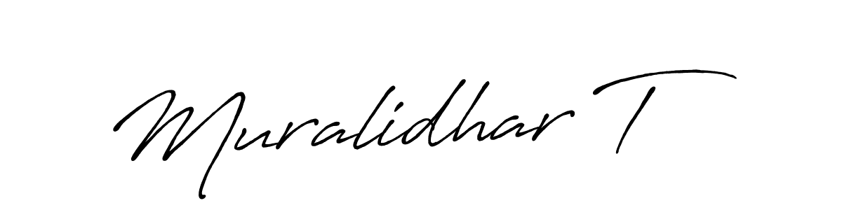 Create a beautiful signature design for name Muralidhar T. With this signature (Antro_Vectra_Bolder) fonts, you can make a handwritten signature for free. Muralidhar T signature style 7 images and pictures png