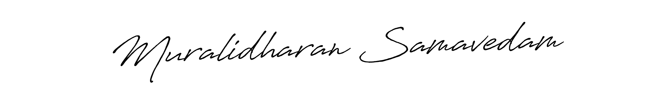 Also we have Muralidharan Samavedam name is the best signature style. Create professional handwritten signature collection using Antro_Vectra_Bolder autograph style. Muralidharan Samavedam signature style 7 images and pictures png