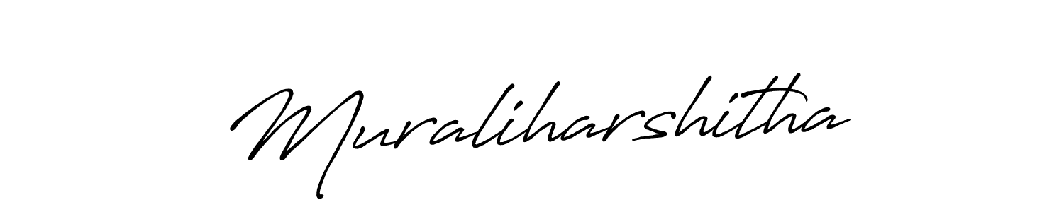 Muraliharshitha stylish signature style. Best Handwritten Sign (Antro_Vectra_Bolder) for my name. Handwritten Signature Collection Ideas for my name Muraliharshitha. Muraliharshitha signature style 7 images and pictures png