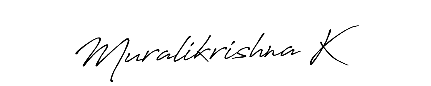 Muralikrishna K stylish signature style. Best Handwritten Sign (Antro_Vectra_Bolder) for my name. Handwritten Signature Collection Ideas for my name Muralikrishna K. Muralikrishna K signature style 7 images and pictures png