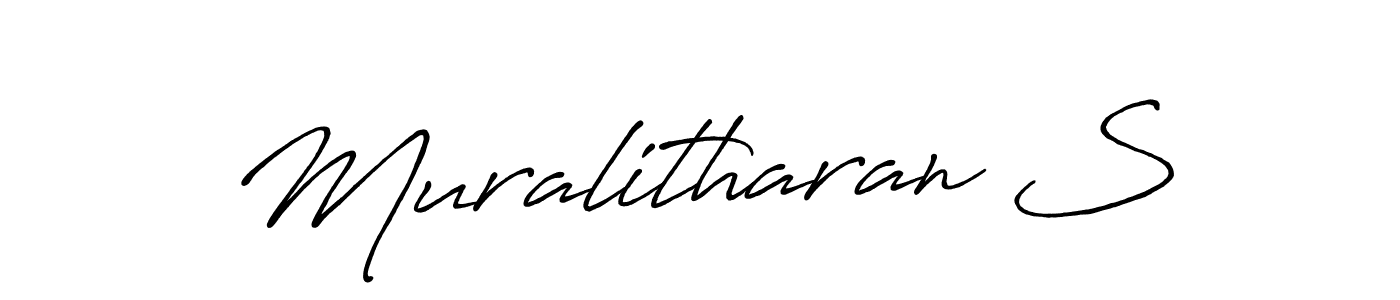 Design your own signature with our free online signature maker. With this signature software, you can create a handwritten (Antro_Vectra_Bolder) signature for name Muralitharan S. Muralitharan S signature style 7 images and pictures png