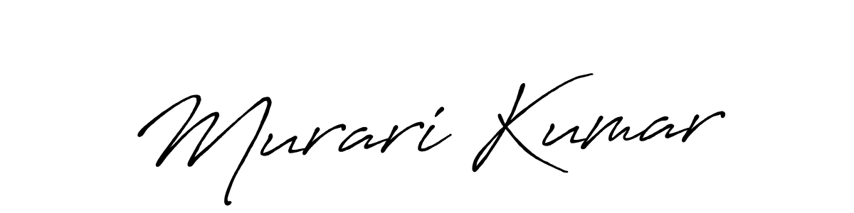 How to make Murari Kumar name signature. Use Antro_Vectra_Bolder style for creating short signs online. This is the latest handwritten sign. Murari Kumar signature style 7 images and pictures png