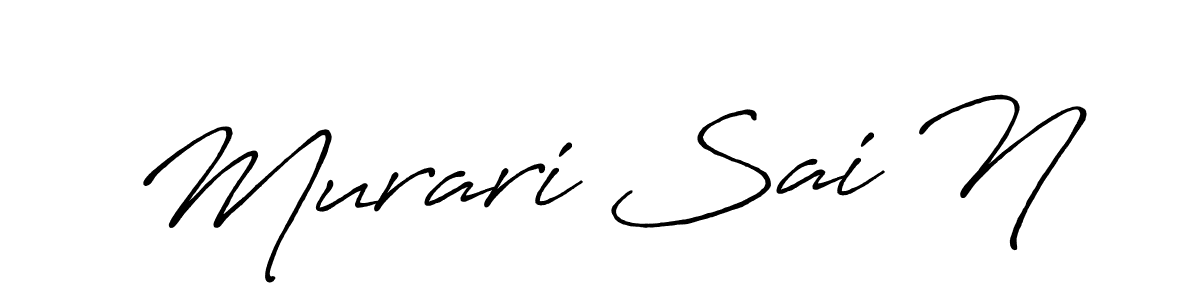 Create a beautiful signature design for name Murari Sai N. With this signature (Antro_Vectra_Bolder) fonts, you can make a handwritten signature for free. Murari Sai N signature style 7 images and pictures png