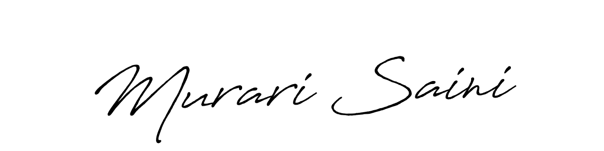 Use a signature maker to create a handwritten signature online. With this signature software, you can design (Antro_Vectra_Bolder) your own signature for name Murari Saini. Murari Saini signature style 7 images and pictures png