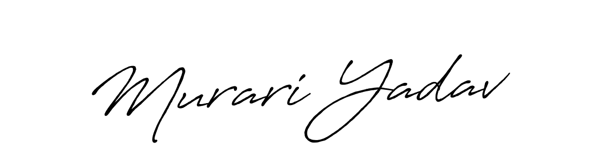 Design your own signature with our free online signature maker. With this signature software, you can create a handwritten (Antro_Vectra_Bolder) signature for name Murari Yadav. Murari Yadav signature style 7 images and pictures png