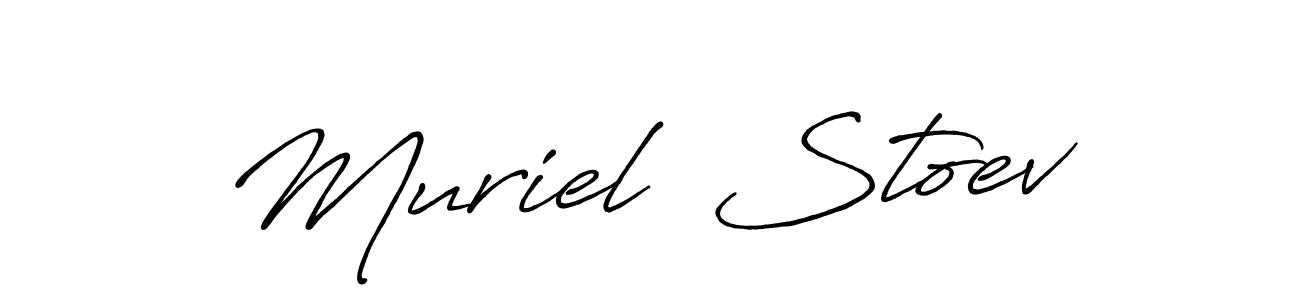 This is the best signature style for the Muriel  Stoev name. Also you like these signature font (Antro_Vectra_Bolder). Mix name signature. Muriel  Stoev signature style 7 images and pictures png