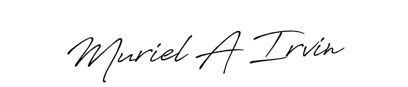 The best way (Antro_Vectra_Bolder) to make a short signature is to pick only two or three words in your name. The name Muriel A Irvin include a total of six letters. For converting this name. Muriel A Irvin signature style 7 images and pictures png