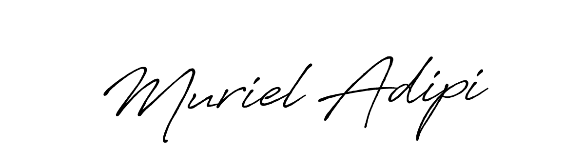 How to make Muriel Adipi name signature. Use Antro_Vectra_Bolder style for creating short signs online. This is the latest handwritten sign. Muriel Adipi signature style 7 images and pictures png