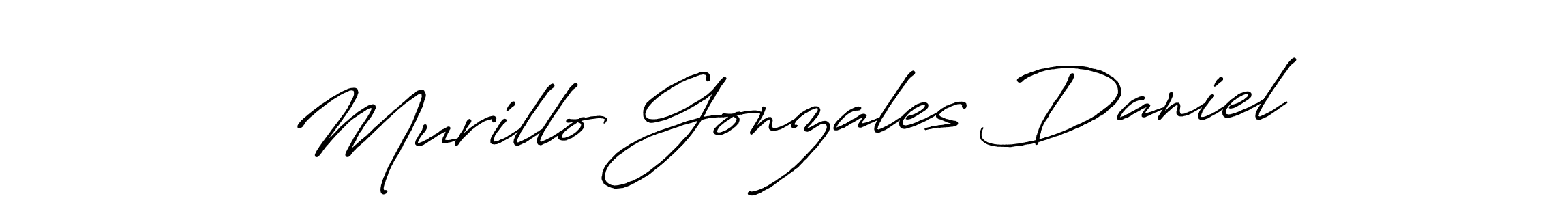 The best way (Antro_Vectra_Bolder) to make a short signature is to pick only two or three words in your name. The name Murillo Gonzales Daniel include a total of six letters. For converting this name. Murillo Gonzales Daniel signature style 7 images and pictures png