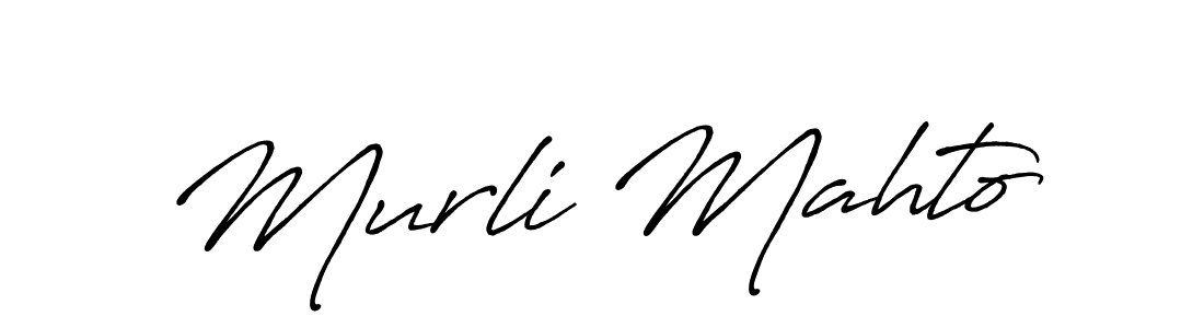 How to make Murli Mahto name signature. Use Antro_Vectra_Bolder style for creating short signs online. This is the latest handwritten sign. Murli Mahto signature style 7 images and pictures png