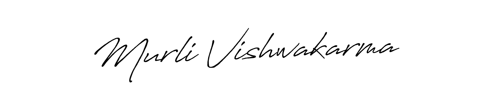 How to make Murli Vishwakarma name signature. Use Antro_Vectra_Bolder style for creating short signs online. This is the latest handwritten sign. Murli Vishwakarma signature style 7 images and pictures png