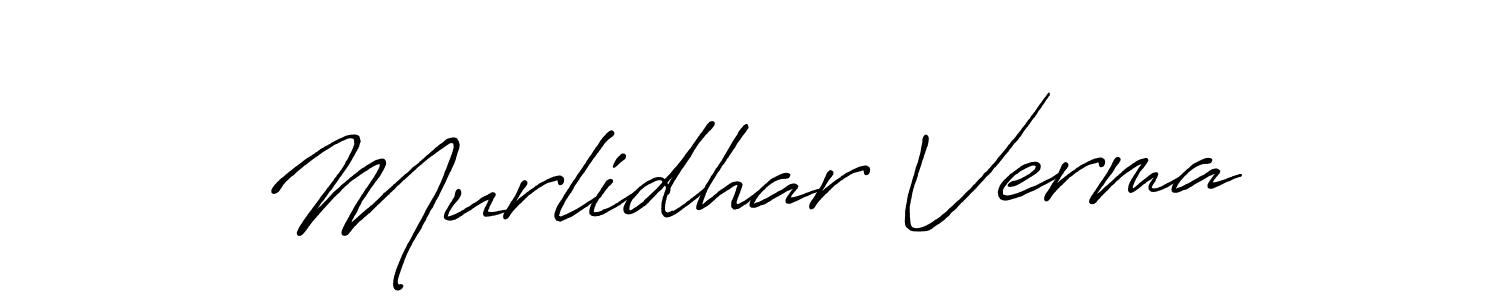 Use a signature maker to create a handwritten signature online. With this signature software, you can design (Antro_Vectra_Bolder) your own signature for name Murlidhar Verma. Murlidhar Verma signature style 7 images and pictures png